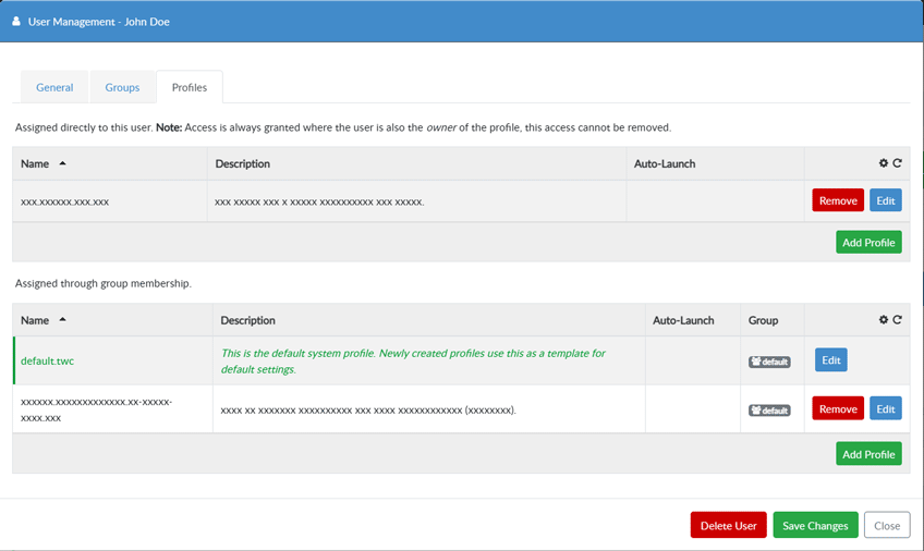 Edit a user account.